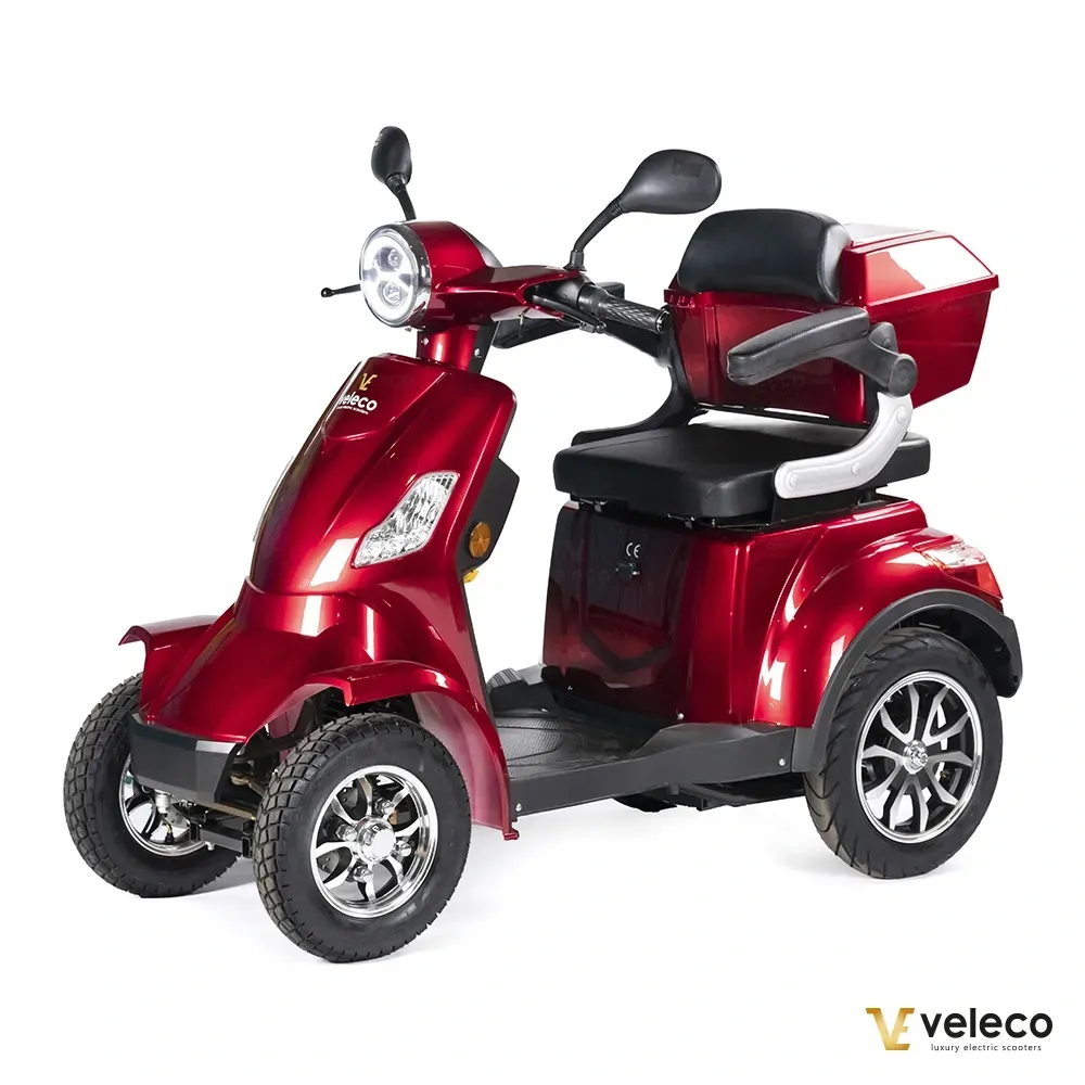 Scooter électrique FASTER VELECO : Autonomie étendue, sécurité renforcée, idéal pour les seniors. Vitesse max 25km/h, moteur 1000W