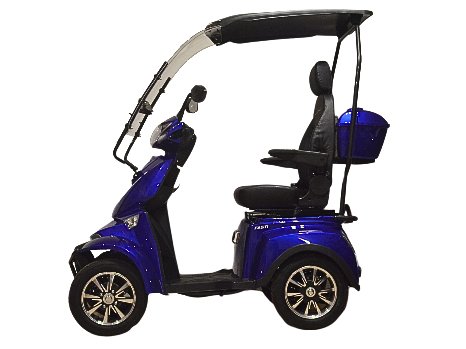 Scooter électrique à 4 roues FASTI MAX ELECTRORIDE avec toit et pare-brise, batterie au lithium, siège, moteur 1000 watts