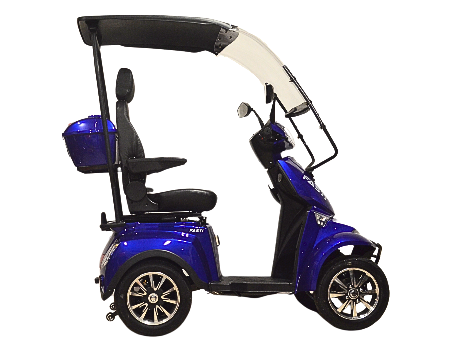 Scooter électrique à 4 roues FASTI MAX ELECTRORIDE avec toit, pare-brise, batterie au lithium et siège, moteur 1000 watts