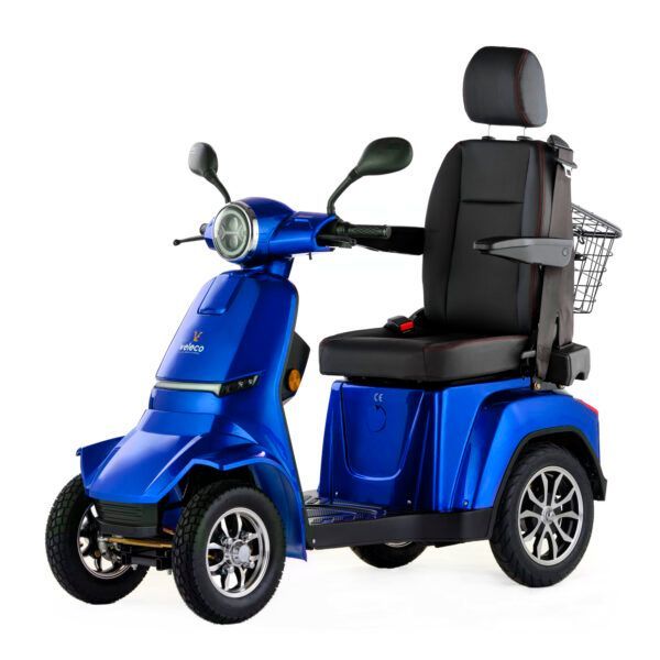 Scooter électrique 4 roues pour mobilité réduite, facile à manœuvrer, avec siège confortable et batterie au lithium