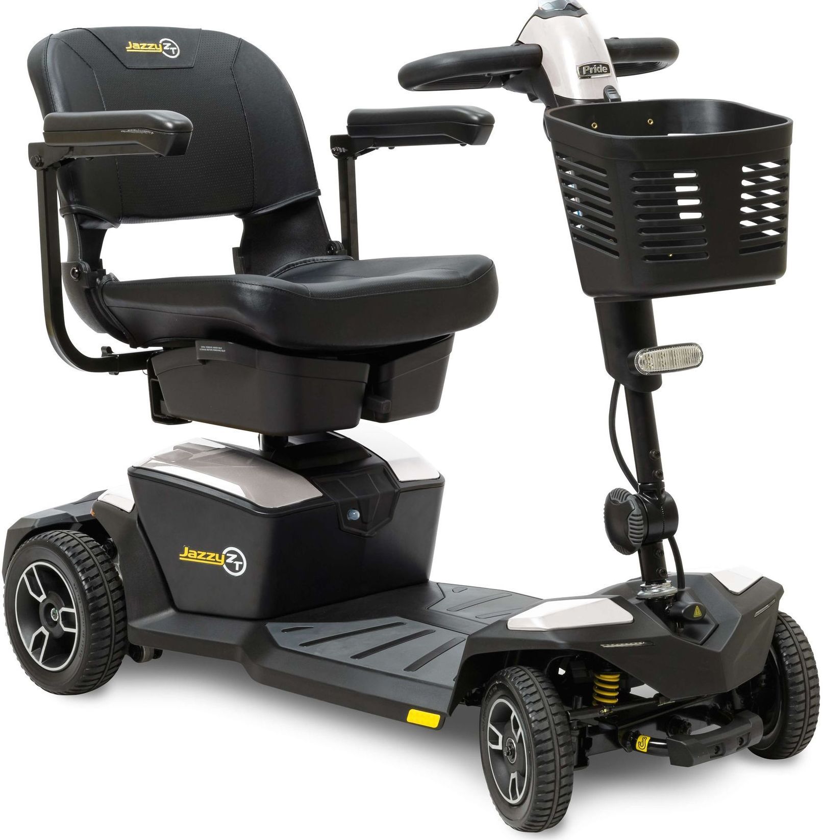 La stabilité d’un 4 roues avec la maniabilité d’un 3 roues.
Le Jazzy Zero Turn 8 offre un rayon de braquage de 3 roues grâce à la technologie brevetée iTurn Technology ™ du Jazzy® Zero Turn de Pride.
Naviguez sans effort dans les virages serrés et les petits espaces grâce à un rayon de braquage de 89 cm. Illuminez votre trajet avec un éclairage LED. Deux moteurs et une suspension CTS assurent une conduite souple et confortable.
– Port de chargement intégré dans la barre pour un chargement facile.
– Le nouveau design contemporain des jantes rend le Jazzy® Zero Turn beau et efficace.
– Suspension CTS pour une utilisation confortable à longue distance
– Guidon Delta, poignées ergonomiques enveloppantes permettant une utilisation facile à gauche ou à droite
– Deux moteurs pour une traction accrue en terrain accidenté
– Le démontage facile permet une séparation simple du cadre avec une seule main
– Panier avant
– Pack complet d’éclairage de LED pour plus de visibilité
– iTurn Technology ™ offre une stabilité aux 4 roues avec un rayon de braquage d’un modèle 3 roues
– Rangement sous le siège (en option)
– Chargeur USB intégré dans le guidon pour charger facilement les téléphones portables et autres appareils électroniques