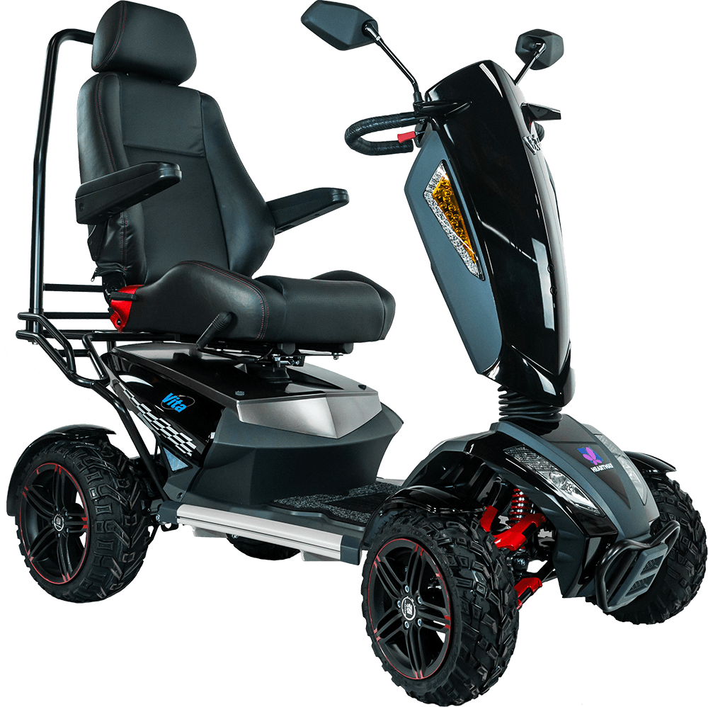 Scooter électrique tout terrain pour senior et personne à mobilité réduite  Le scooter électrique tout terrain Monster X 900 M4 est conçu pour vous emmenez partout où vous le souhaitez sans aucune contrainte. Doté d'un châssis tout suspendu et d'amortisseurs réglables, ce scooter senior tout terrain vous apportera confort et sécurité lors de vos promoenades.  Son siège type semi-baquet réglable en hauteur et pivotant, vous offrira un confort incontestable au quotidien.  Pour plus de sécurité lors des vos déplacements, ce scooter électrique Monster X 900 M4 est également équipé d'un éclairage complet avec clignotants.