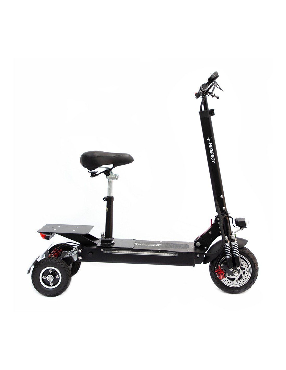 Trottinette électrique PMR avec siège tout terrain off road. Conduite souple, stabilité renforcée et sécurité accrue