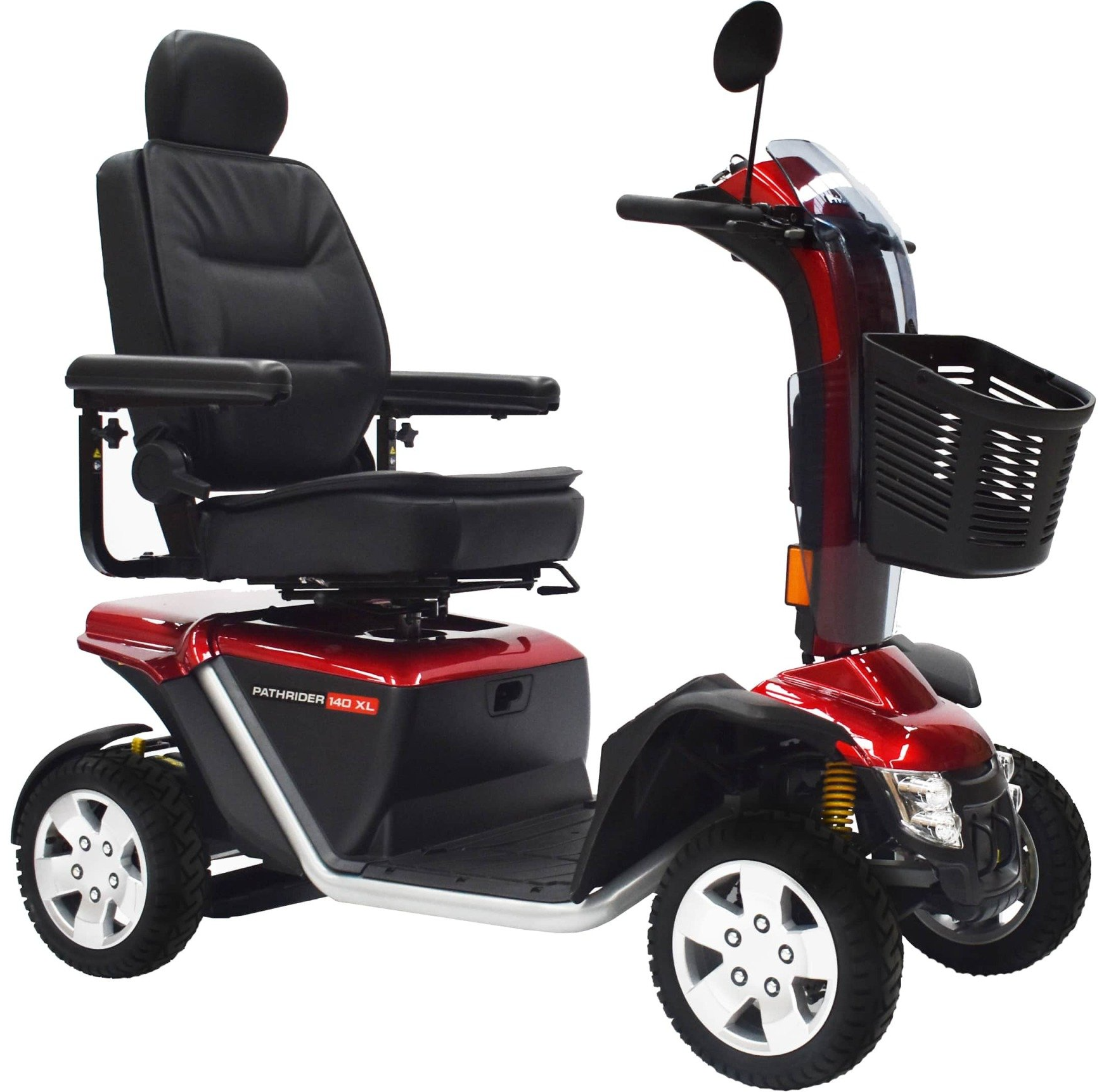 Scooter Pride VICTORY XL140 - version 20Km/h est un mélange de puissance et de précision qui comprend une suspension complète, des pneus à profil bas et un système de freinage hydraulique scellé. Des accents de luxe, comme un guidon Delta. adaptés aux terrains