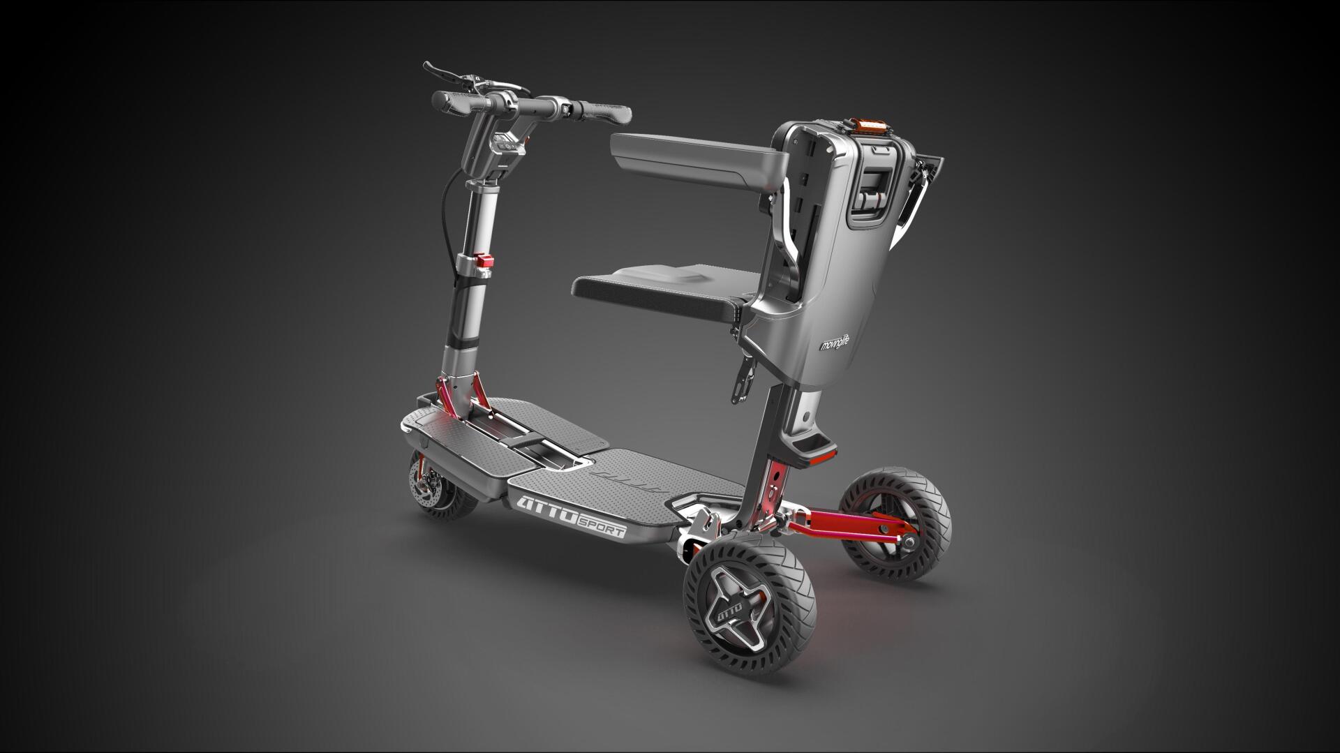 Le scooter ATTO Sport peut être plié en quelques secondes. Le scooter ATTO Sport peut être plié en quelques secondes.
