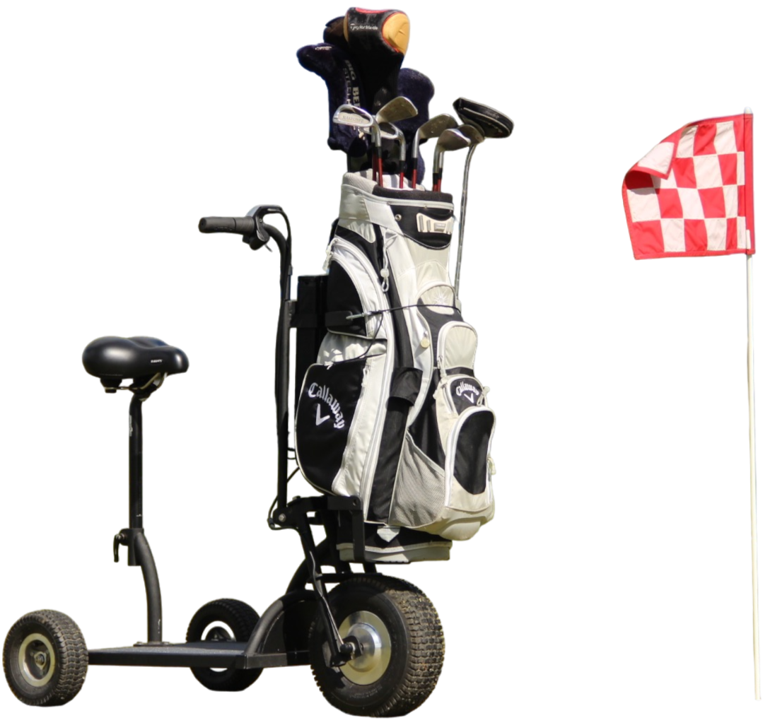 La Golf Happy Scoot est une trottinette électrique spécialement conçue pour circuler sur les parcours de golf.