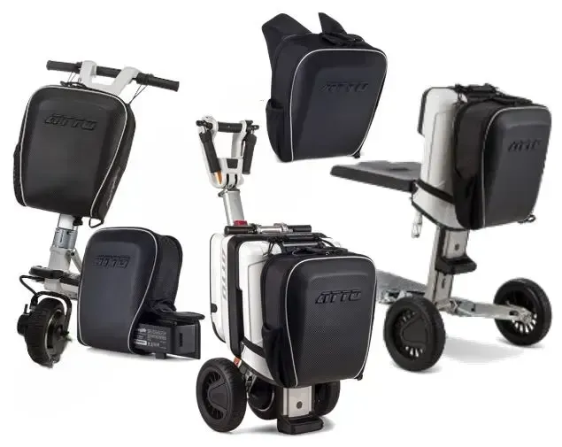 Front / Rear Basket Bag
With its sleek design and semi-rigid structure, the ATTO Front / Rear Basket Bag is one you will happily take everywhere! Store your belongings and laptop safely with the backpack latched seamlessly onto the backrest or handlebars of your scooter; use its dedicated compartment to carry a spare battery when you travel.
Multiple compartments and organizers to carry everything you need
Semi-rigid structure for extra laptop and belongings protection
Latches on to scooter and is easily transformed into a utility basket
Stylish design with safety reflectors extra visibility
Special storage for spare ATTO battery with easy side access