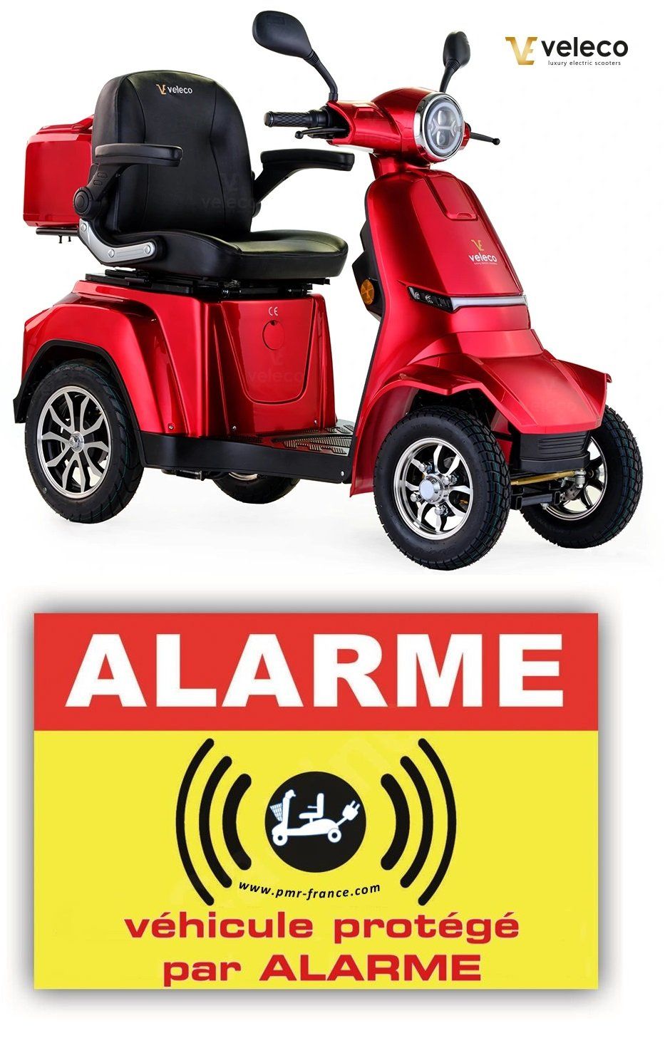 VELECO GRAVIS SCOOTER POUR PMR SENIOR ET HANDICAPÉS HOMOLOGUÉE ROUTE Scooter GRAVIS VELECO : stabilité, sécurité, confort. Moteur 1000W, autonomie 60 km, vitesse 12 km/h. Idéal pour la mobilité réduite