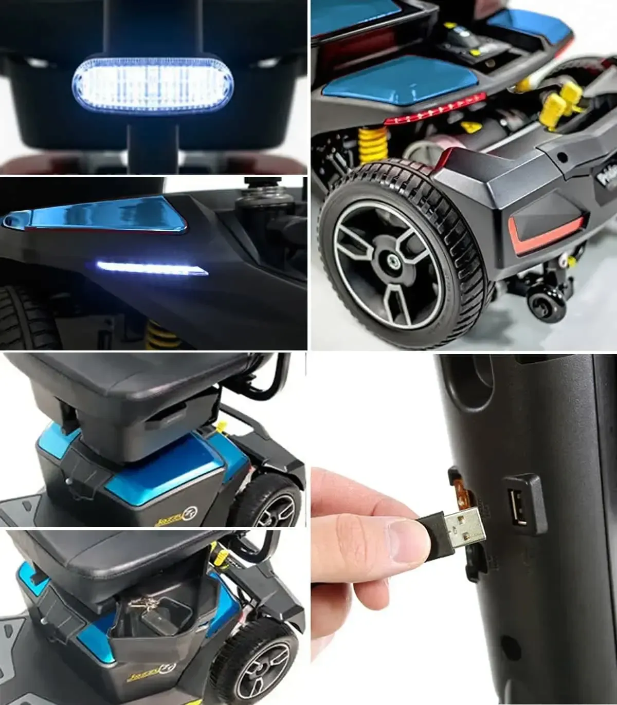 Scooter électrique Pride Jazzy Zero Turn 8 ZT8 Carbon Long Life, 4 roues, ultra maniable, adapté à la mobilité réduite, présenté par PMR France