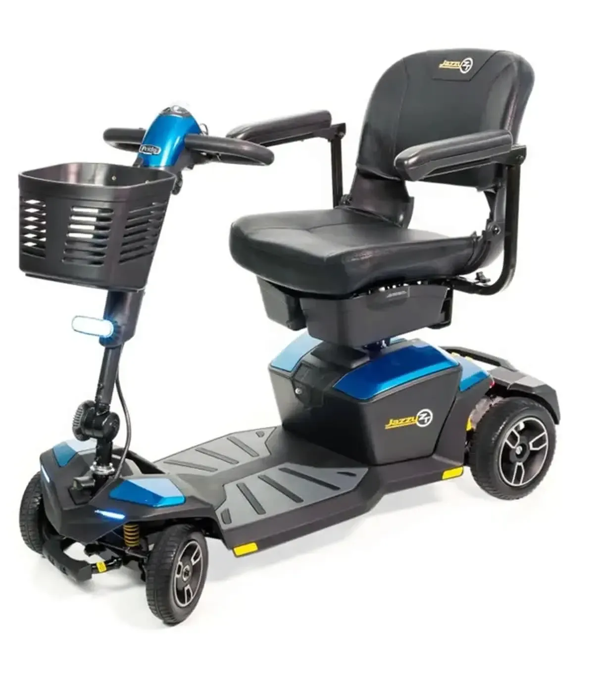 La stabilité d’un 4 roues avec la maniabilité d’un 3 roues.
Le Jazzy Zero Turn 8 offre un rayon de braquage de 3 roues grâce à la technologie brevetée iTurn Technology ™ du Jazzy® Zero Turn de Pride.
Naviguez sans effort dans les virages serrés et les petits espaces grâce à un rayon de braquage de 89 cm. Illuminez votre trajet avec un éclairage LED. Deux moteurs et une suspension CTS assurent une conduite souple et confortable.
– Port de chargement intégré dans la barre pour un chargement facile.
– Le nouveau design contemporain des jantes rend le Jazzy® Zero Turn beau et efficace.
– Suspension CTS pour une utilisation confortable à longue distance
– Guidon Delta, poignées ergonomiques enveloppantes permettant une utilisation facile à gauche ou à droite
– Deux moteurs pour une traction accrue en terrain accidenté
– Le démontage facile permet une séparation simple du cadre avec une seule main
– Panier avant
– Pack complet d’éclairage de LED pour plus de visibilité
– iTurn Technology ™ offre une stabilité aux 4 roues avec un rayon de braquage d’un modèle 3 roues
– Rangement sous le siège (en option)
– Chargeur USB intégré dans le guidon pour charger facilement les téléphones portables et autres appareils électroniques