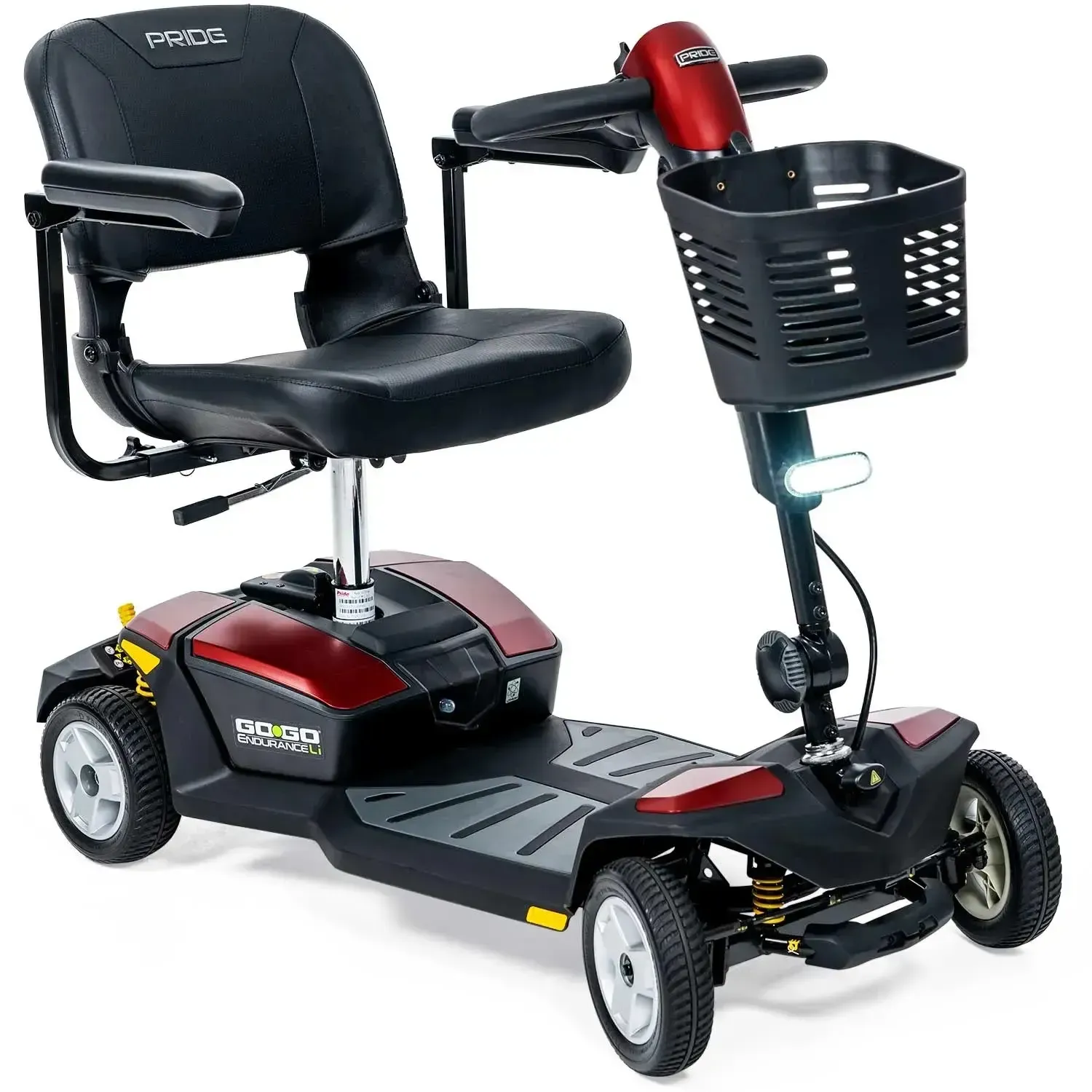 Avec le Go Go Endurance Li, voyager n’a jamais
été aussi simple ! Ce scooter à 4 roues a tout ce
dont vous avez besoin pour un voyage sûr et
pratique. Avec sa batterie lithium-ion de 8 AH
conforme aux normes des compagnies aériennes*,
le Go Go Endurance est parfait pour les voyages
en avion. Son démontage facile offre la portabilité
dont vous avez besoin. Lorsque vous arrivez à
destination, profitez d’une conduite douce et
confortable de sa suspension Comfort-Trac