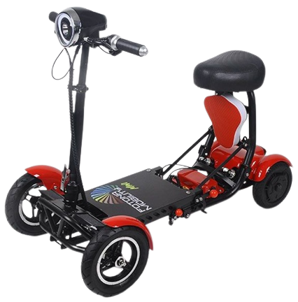 Scooter électrique pliable avec siège confortable. Puissant moteur double, jusqu'à 50 km d'autonomie. Léger, sûr et polyvalent