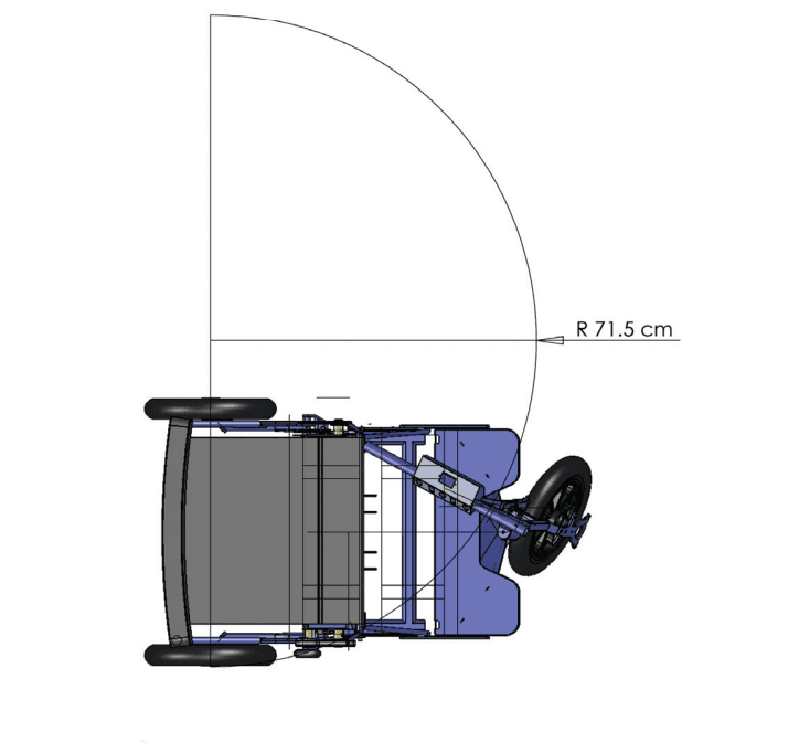 Dimensions giratoire, angle du scooter diblasi R30
