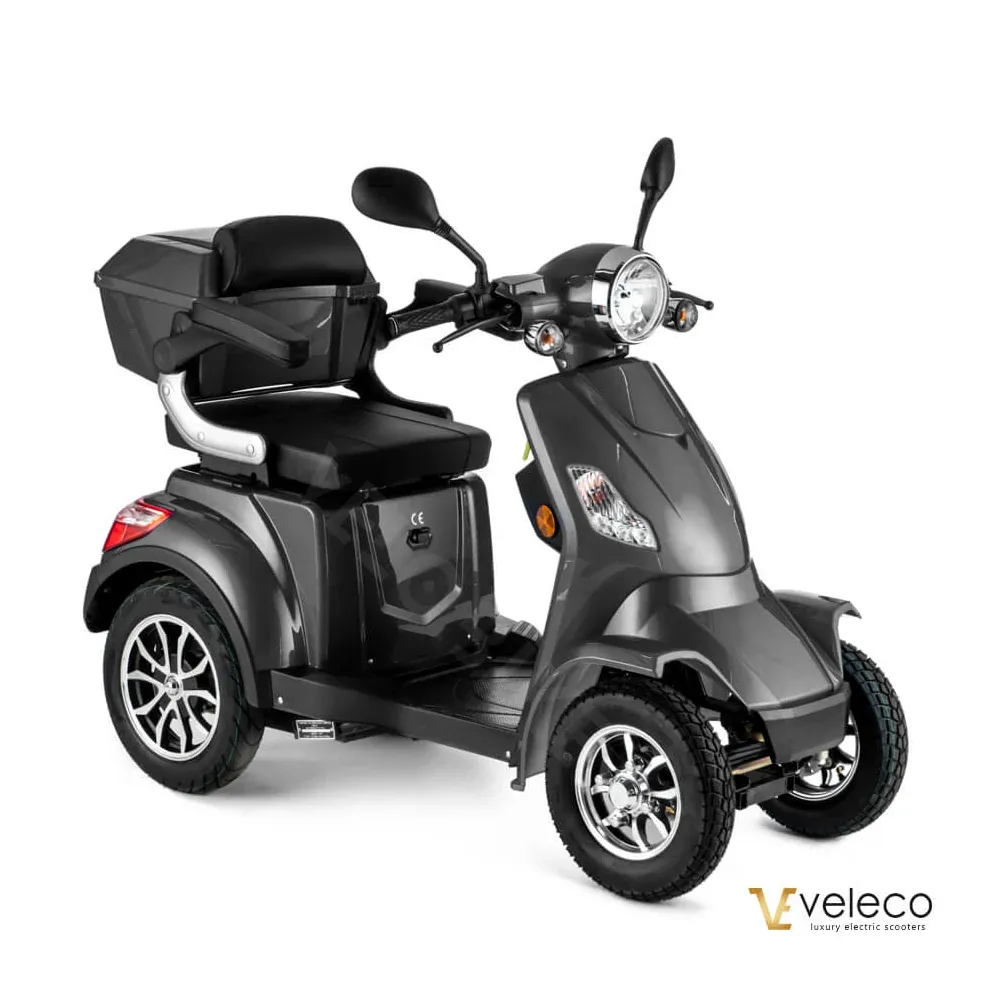 Scooter électrique FASTER VELECO : Vitesse max 25km/h, autonomie jusqu'à 50 km. Sécurité et fiabilité pour une mobilité accrue