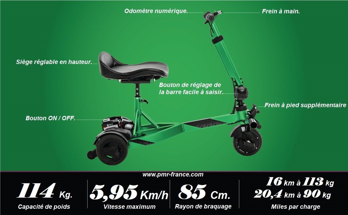 Scooter iRide: compact, léger (21kg), batterie lithium