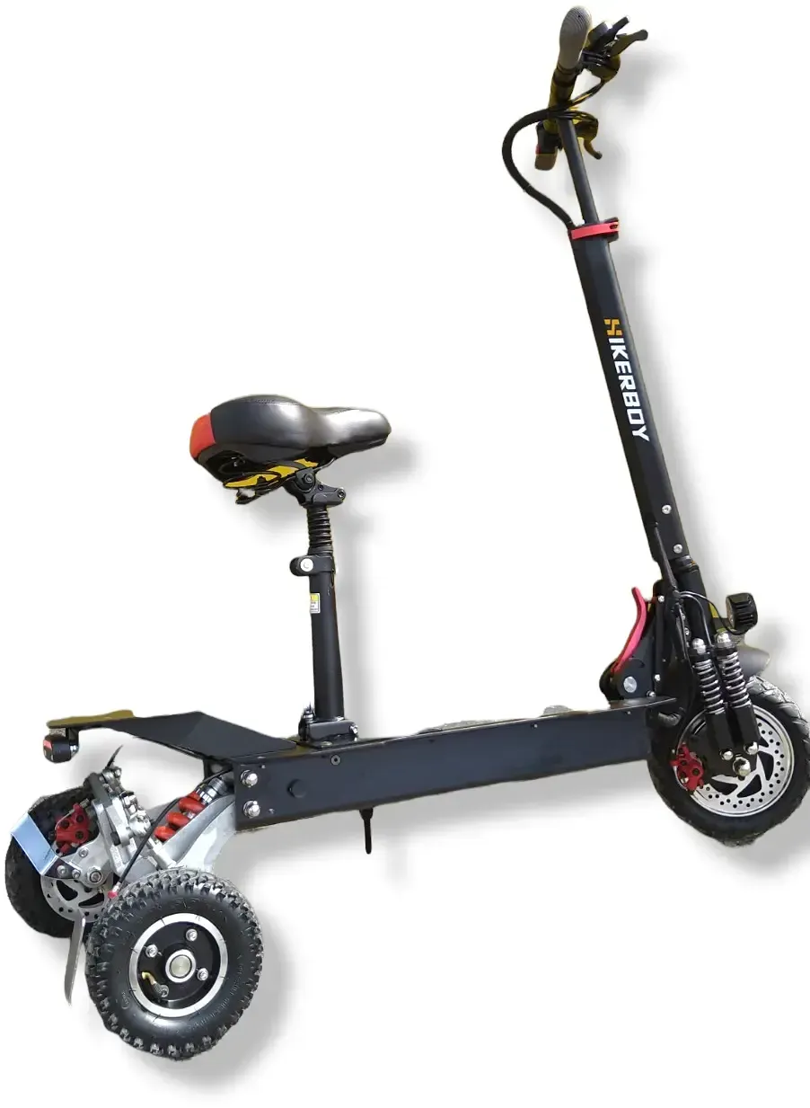 Trottinette électrique PMR tout terrain. Nouvelle version avec siège pour plus de stabilité et de confort