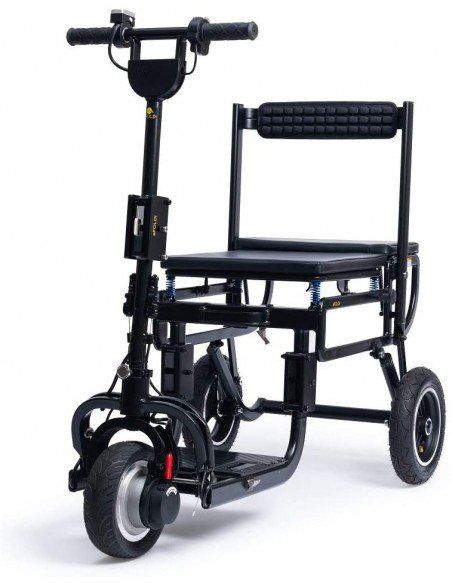 Scooter pliant ultra léger E-FOLDI LITE, avec siège, assis, 3 roues - Mobilité simplifiée en ville et en voyage