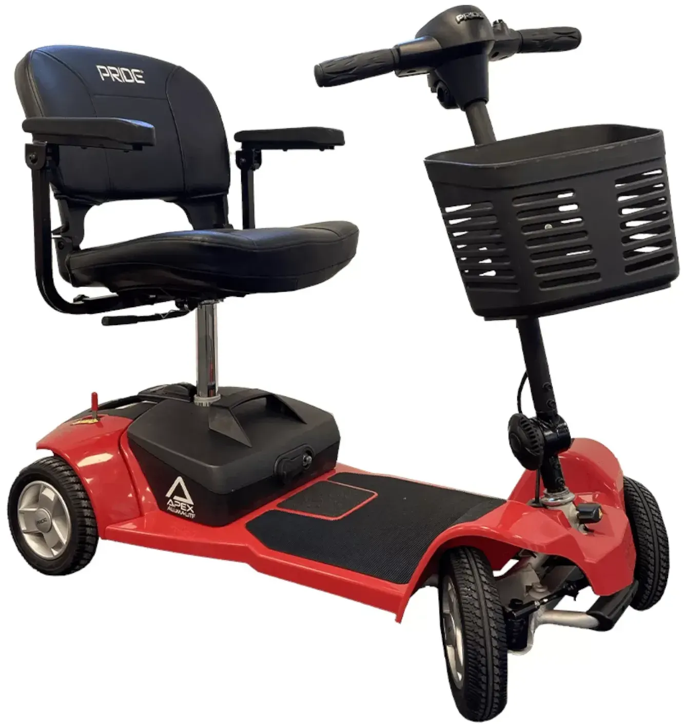 Léger et prêt à voyager !
Faites l’expérience d’un scooter léger, compact et facile à transporter. Notre Apex Alumalite, avec son châssis en
aluminium, pèse seulement 28,8 kg. C’est notre scooter quatre roues le plus léger.