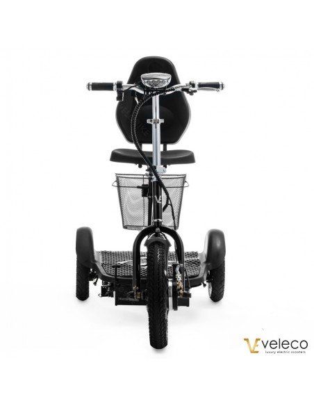 Trottinette électrique ZT16 de VELECO pour personne à mobilité réduite, avec moteur puissant et panier pratique