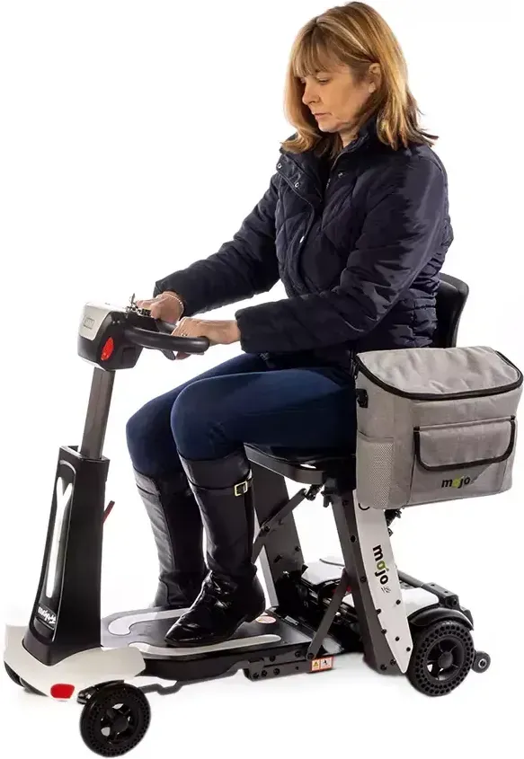 Mojo-Lit pliage électrique: autonomie élevée, confortable, idéal pour PMR ou handicap, 4 roues pour stabilité