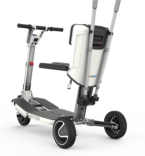 Scooter électrique ATTO SPORT pliable, idéal pour la mobilité réduite. Batterie lithium amovible, pratique pour les voyages