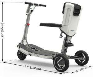 Dimension longueur du Scooter électrique pliable 4 roues ATTO Dimension longueur du Scooter électrique pliable 4 roues ATTO