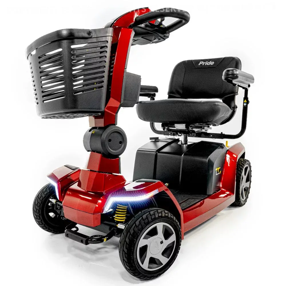 Scooter électrique Pride Mobility Zero Turn 10 : Manœuvrabilité optimale grâce à la technologie iTurn. Double moteur, suspension CTS