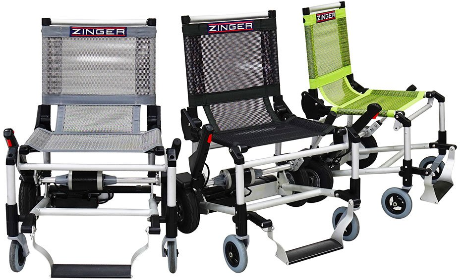 Le fauteuil Zinger a été conçu pour les personnes à mobilité réduite qui souhaitent avoir une plus grande autonomie de déplacement. Idéal pour l'intérieur et l'extérieur, même dans les espaces restreints. Le fauteuil électrique Zinger est composé d'un châssis pliant en aluminium muni d'un repose-pieds rabattable, d'une assise en maille. Doté d'une batterie lithium, le fauteuil électrique Zinger vous permettra de longues balades. Le fauteuil électrique Zinger fonctionne avec un système de pilotage composé de 2 leviers de direction situés de chaque côté du fauteuil pour une conduite intuitive d'une grande facilité.