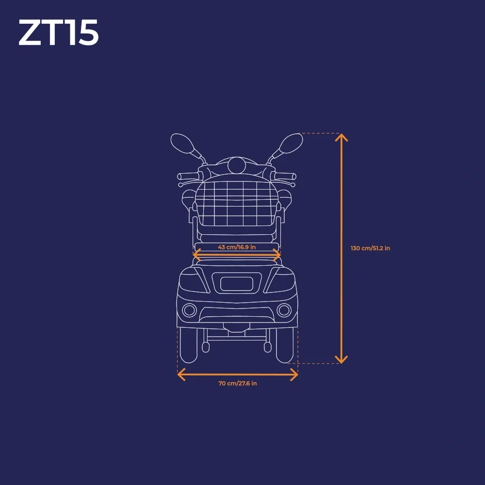 DIMENSIONS DU SCOOTER ZT 15 VELECO