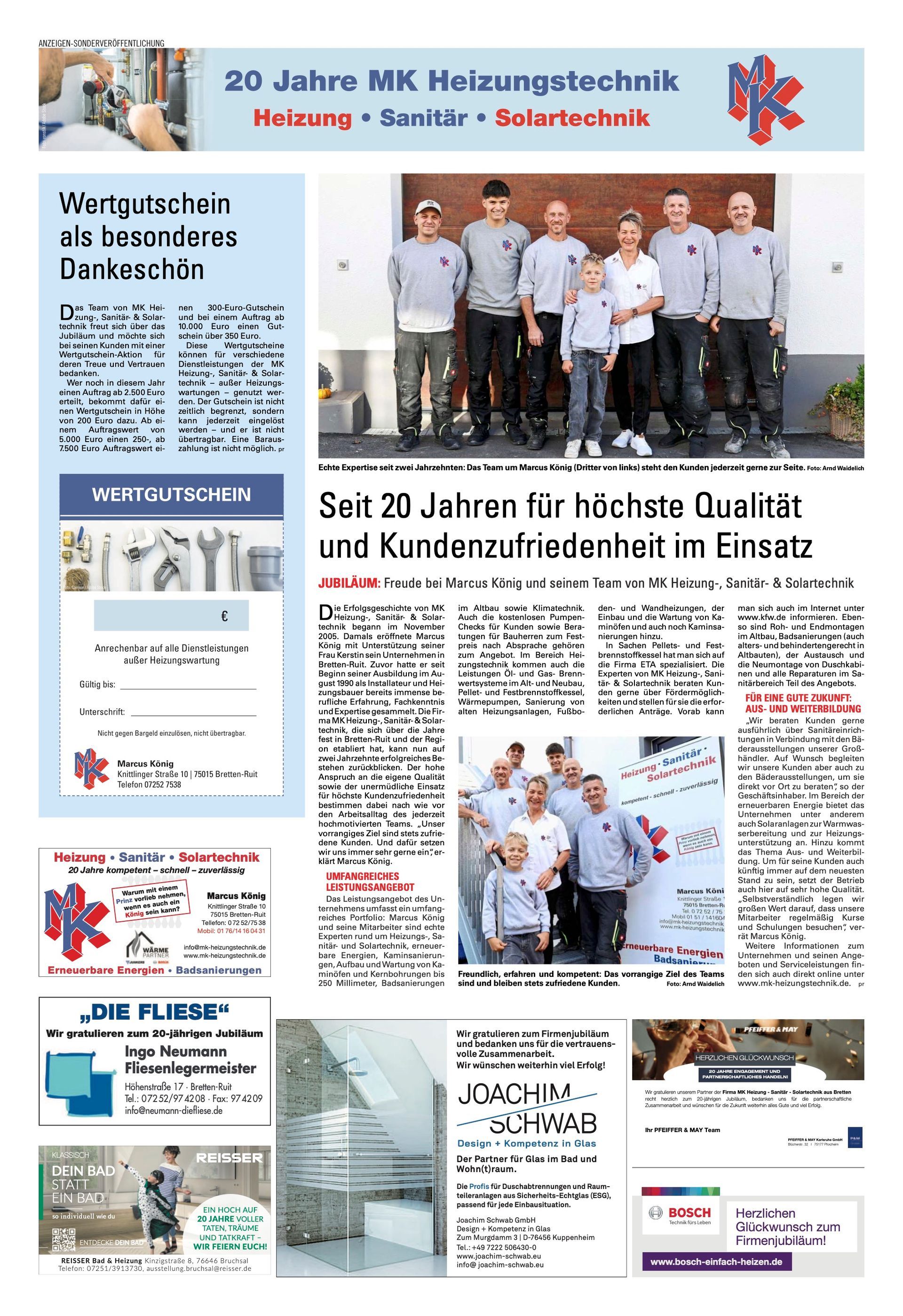 20 Jahre MK Heizungstechnik