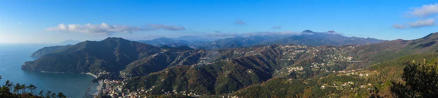 Panoramica del territorio di Moneglia dall'alto