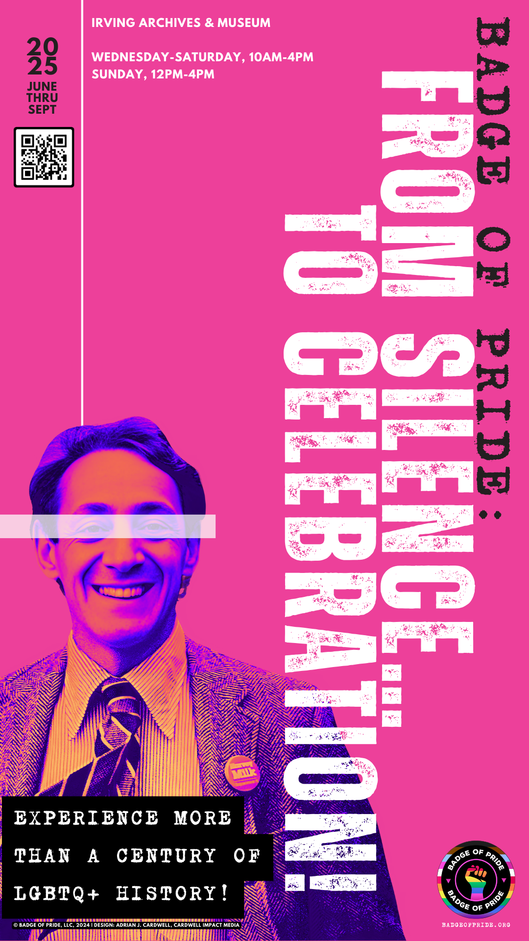 Exhibit poster featuring Harvey Milk