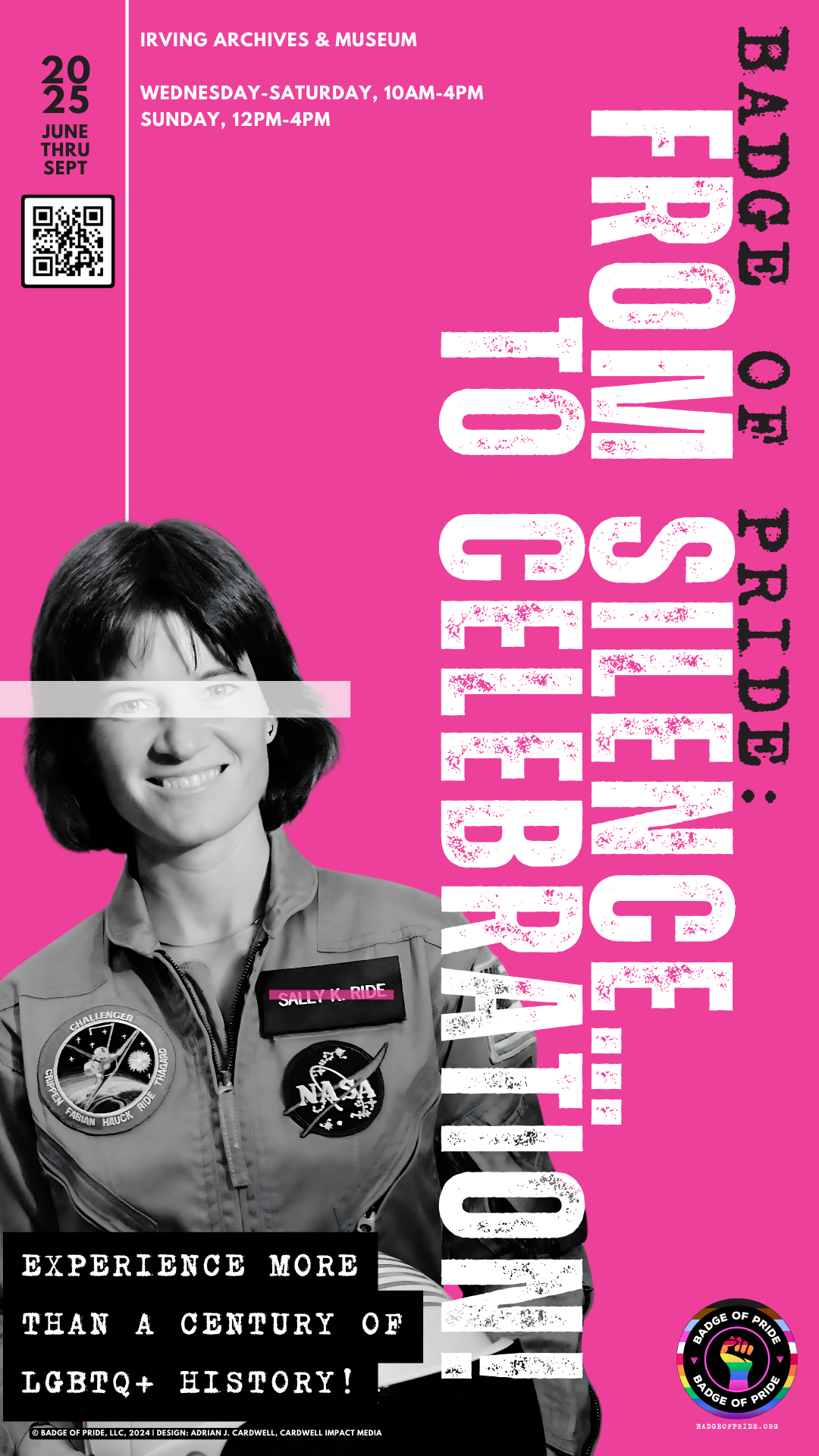 Exhibit poster featuring Sally Ride
