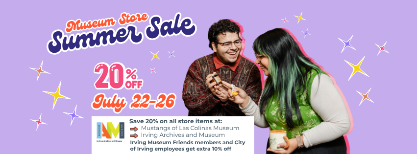 Museum store summer sale ad. 20% Off July 22 through 26.