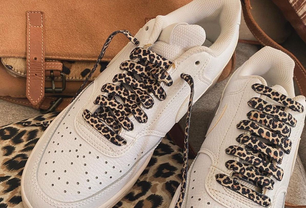 Lacets imprimés léopard beige