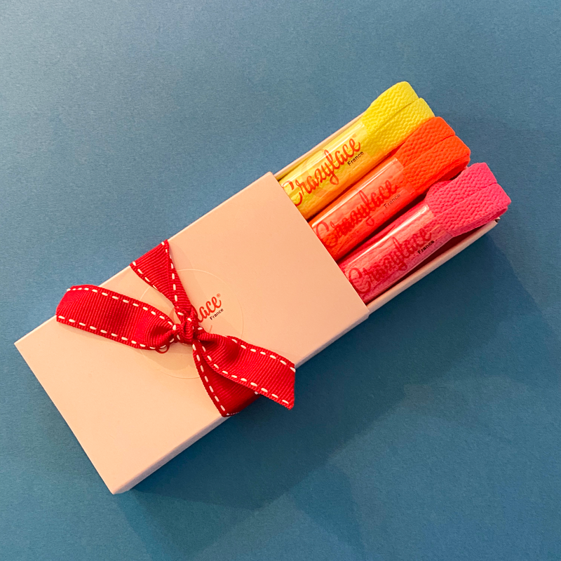 Pack à offrir fluorescent - 3 paires de lacets plats - Crazylace