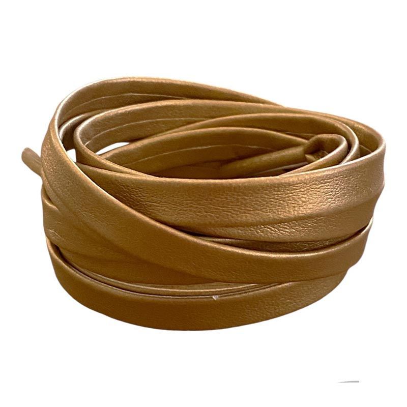 Lacets simili faux cuir en doré