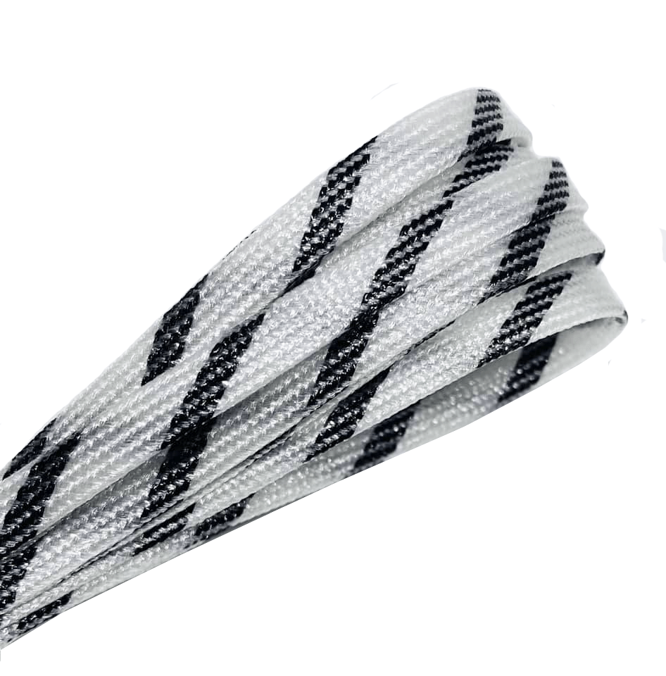 lacets paillettes fins bicolores noir et blanc