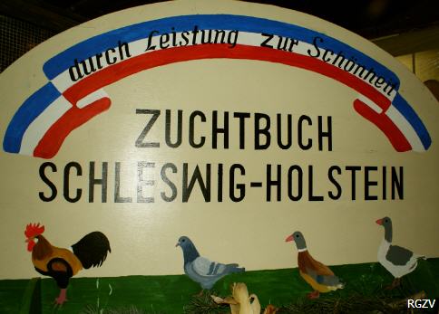 Werbeschild des Zuchtbuches der Schleswig-Holsteinischen Rassegeflügelzüchter.