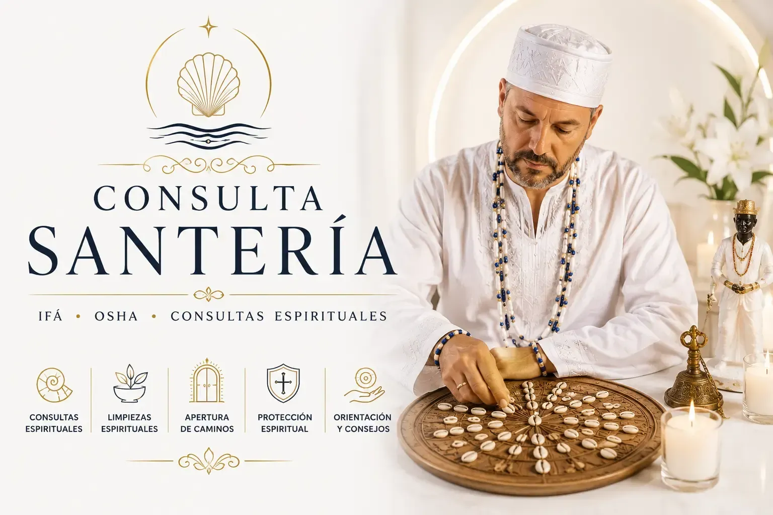 Consulta Santeria e ifa tradicionalista Consulta espiritual con el Babalawo Javier, especialista en santería y oráculo de Ifá