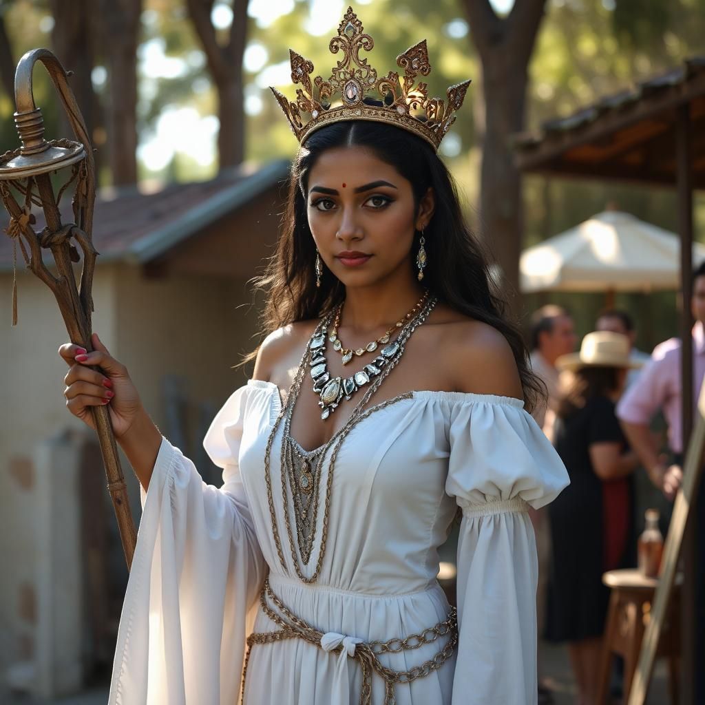 Obatalá, orisha de la paz y la pureza, vestido de blanco, símbolo de sabiduría divina