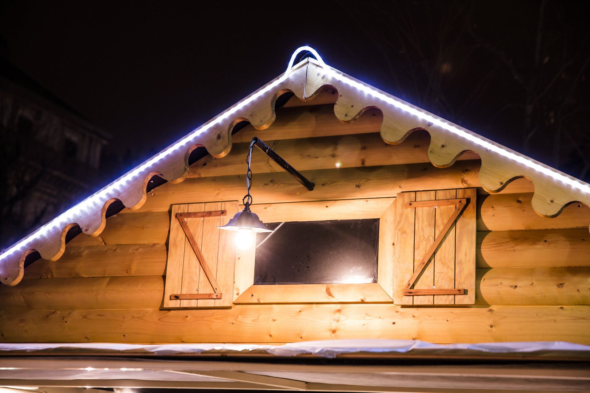 Chalet pliable bois - Eclairage extérieure