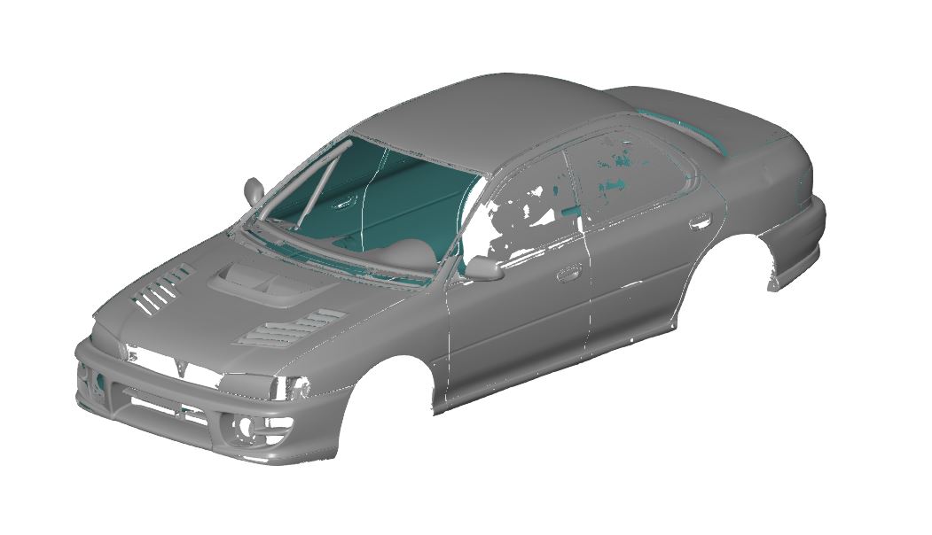 3D Vermessung  Reales Fahrzeug zur Flächenrückführung