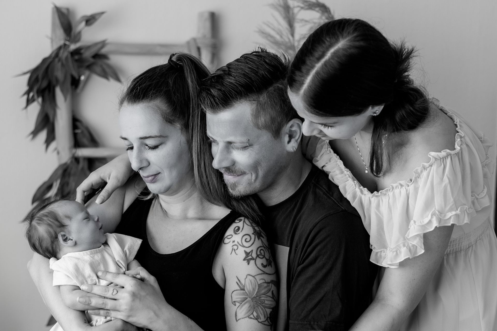 Familie mit Baby im Babyfotostudio Soest