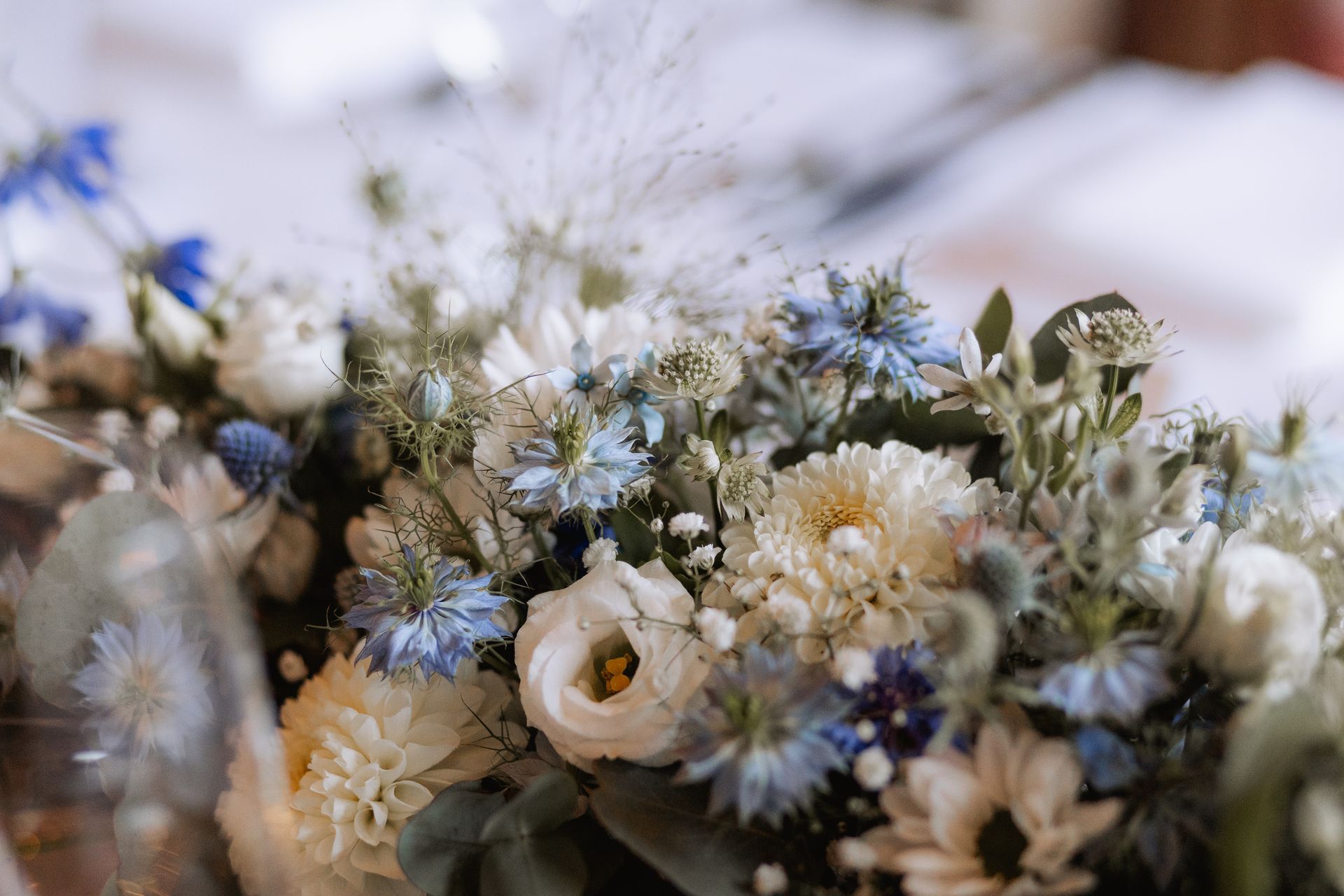 Tischdekoration hellblau Hochzeit Hülshoff Lippstadt