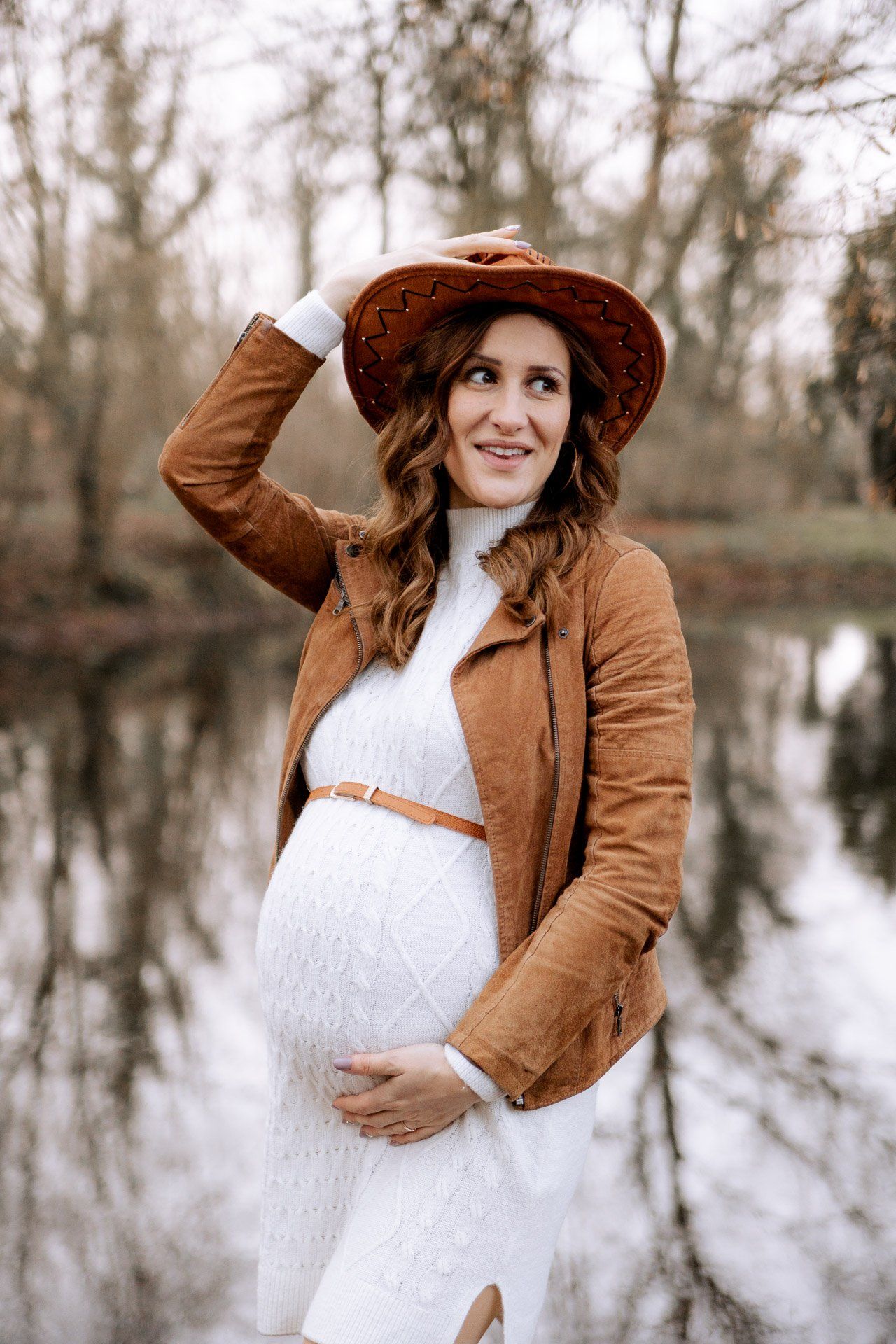 Schwangerschafts Fotos Frau Winter Soest