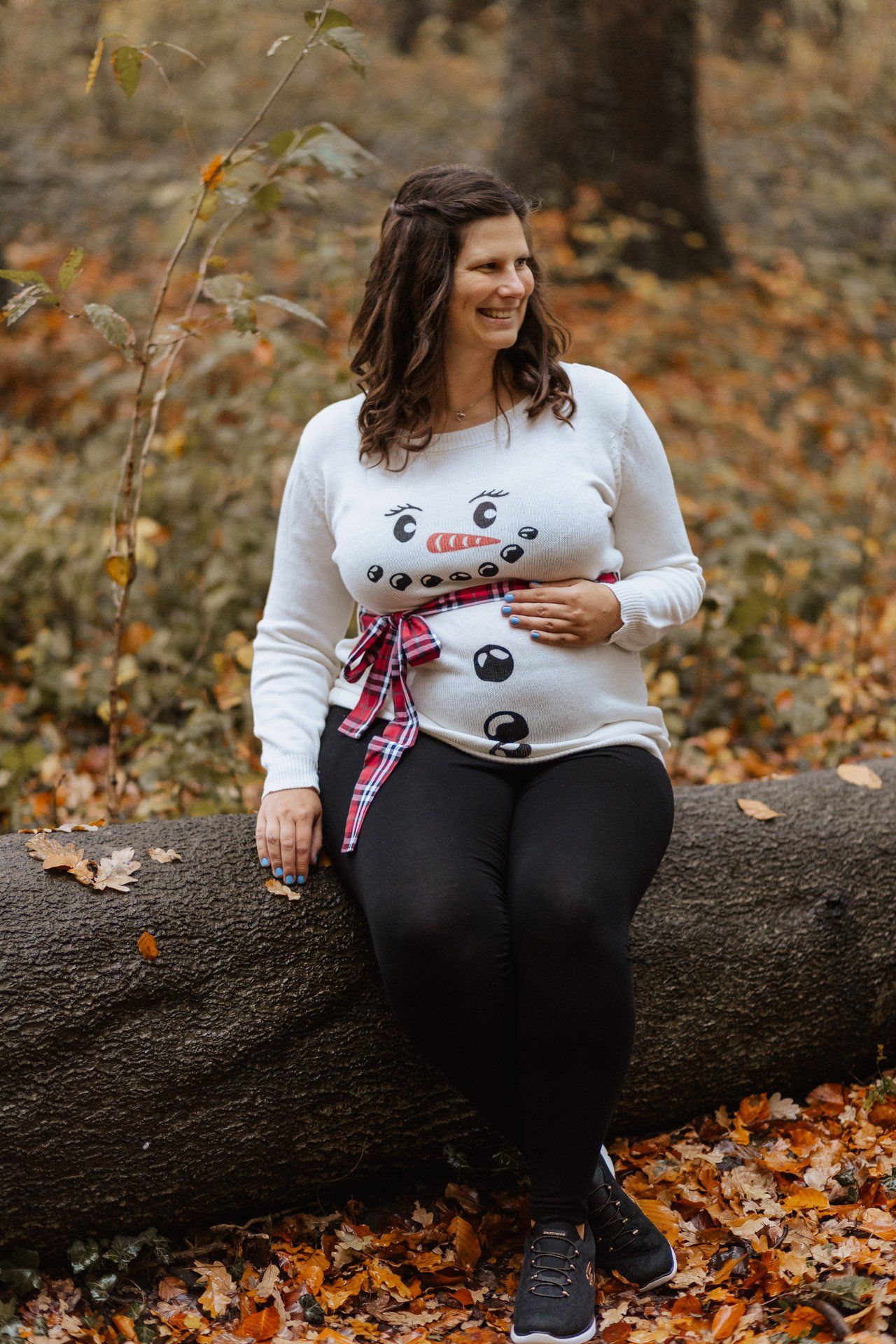 Babybauchfotos Soest Schneemann Pullover