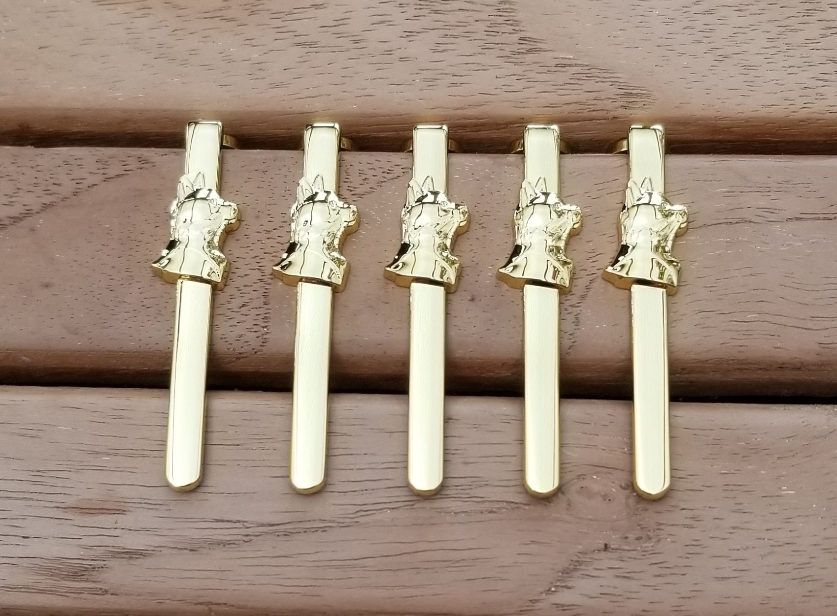 Dogs Head Slimline Pen Clips Gold Plated Turnershop