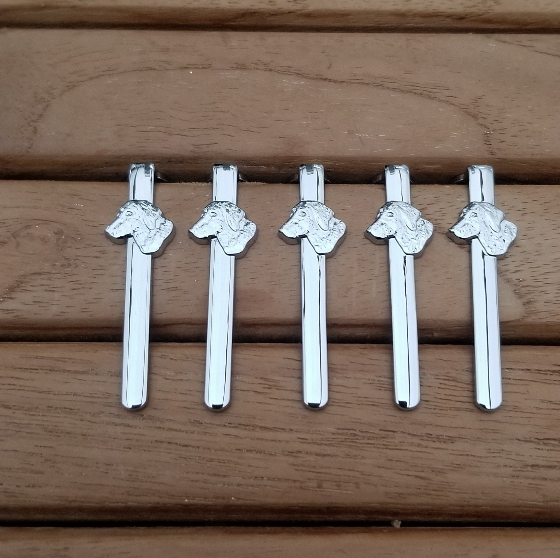 Dogs Head Slimline Pen Clips Chrome Plated Turnershop