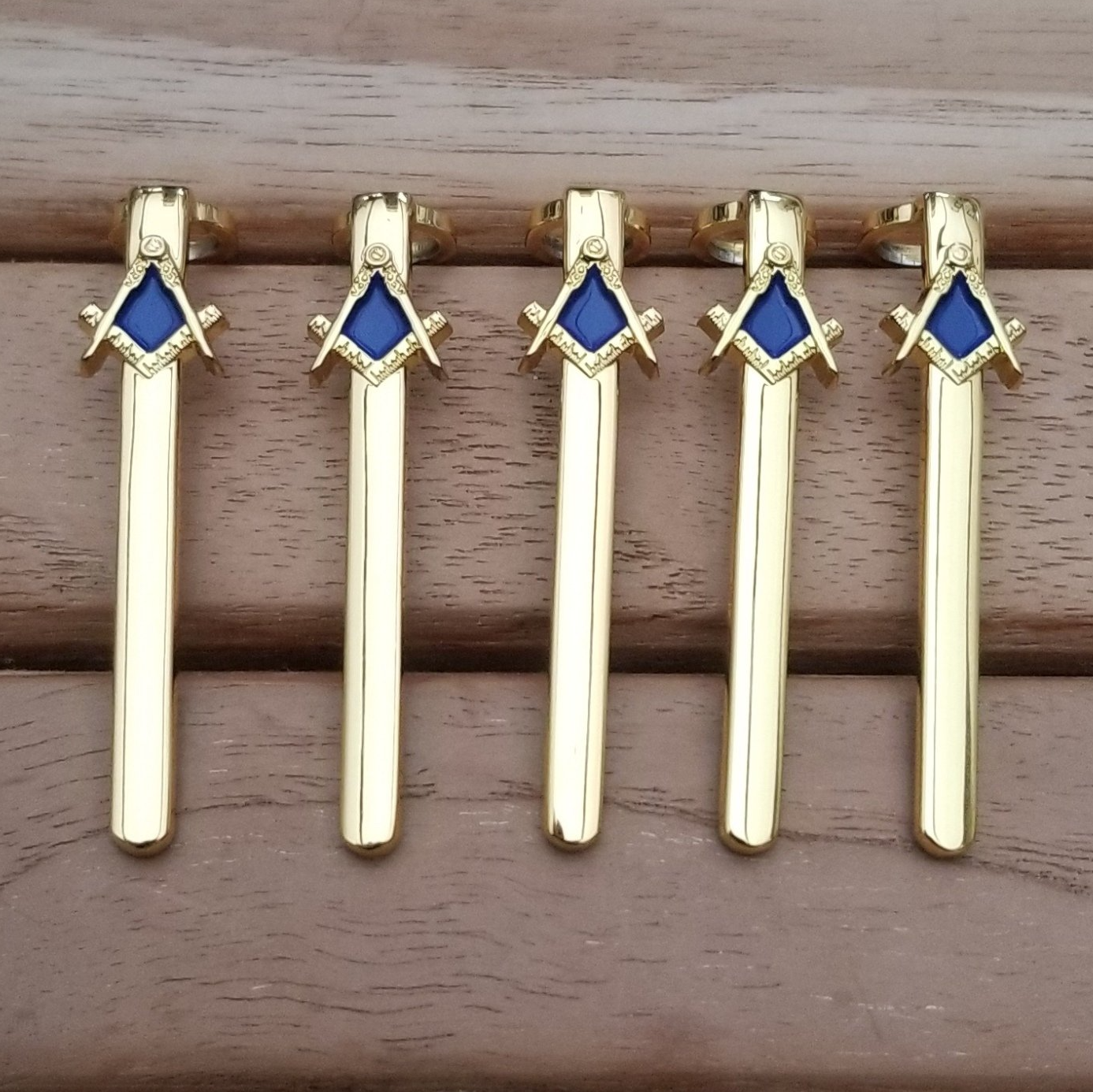 Masonic Pen Clips With Blue Infill for slimline pens Turnershop